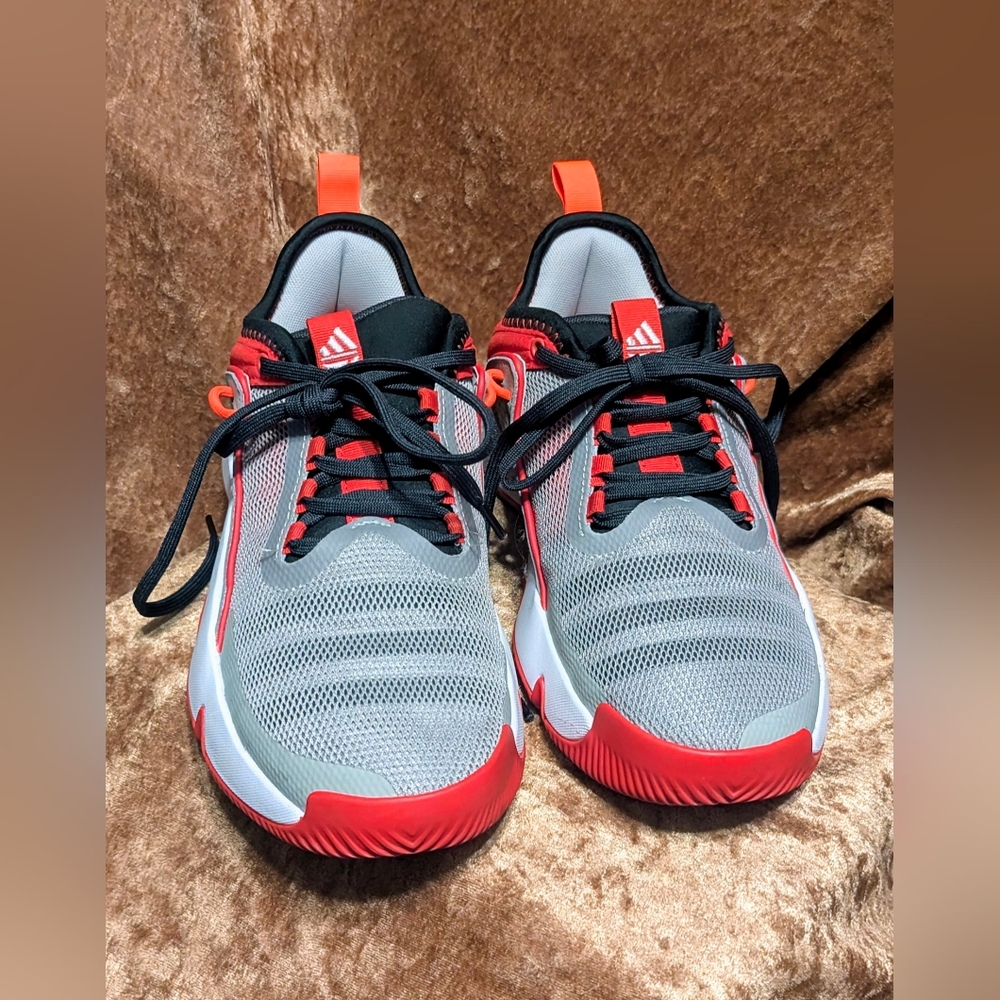 Adidas Kids' Trae Unlimited J HuRed and Gray Sneakers